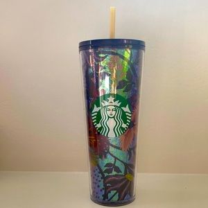 New Starbucks Fall 2021 Rising Floral Flowers 24oz Cold Cup